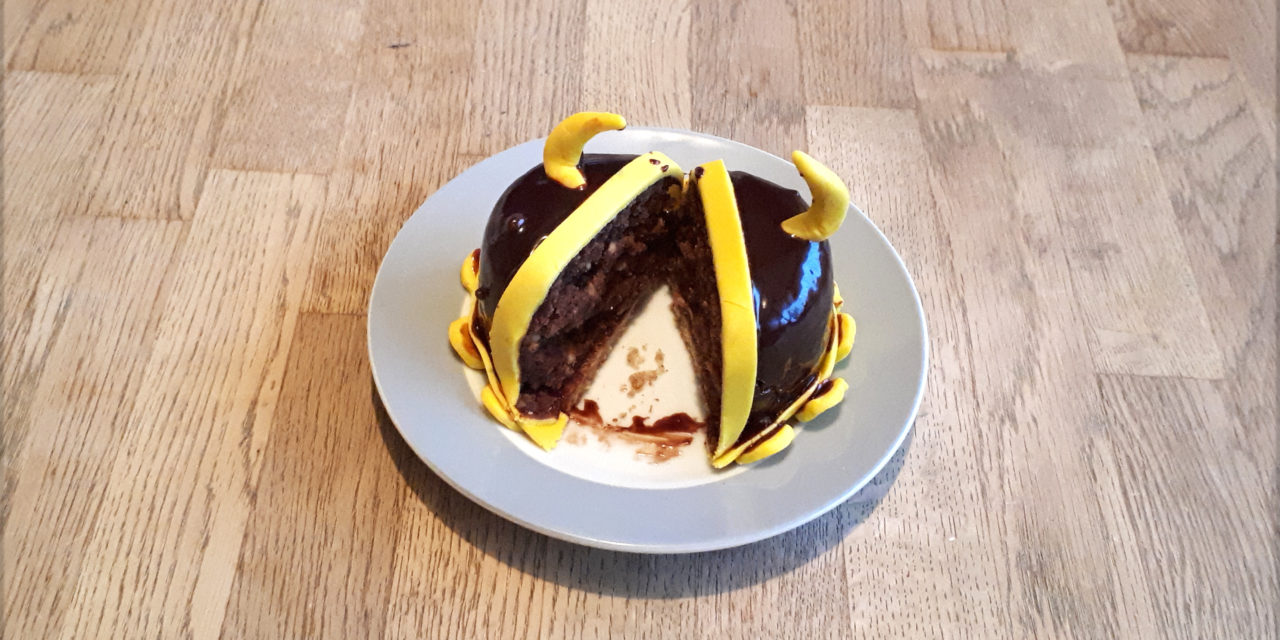 Gâteau casque de viking chocolat noisette