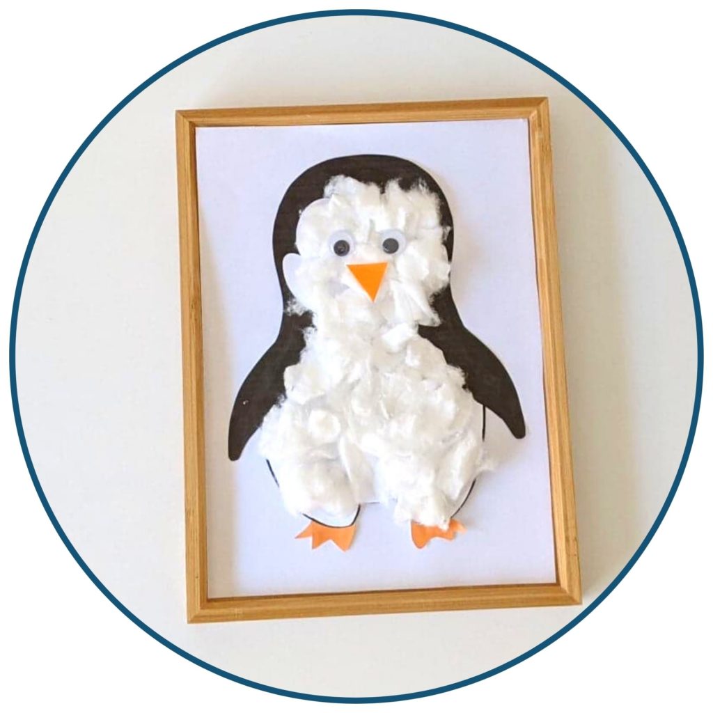 Pingouin, ouate, colle, yeux mobiles, créativité, dextérité, bricolage, Antarctique, bec, activité manuelle, loisirs créatifs, ateliers créatifs, bricolage, activité enfant