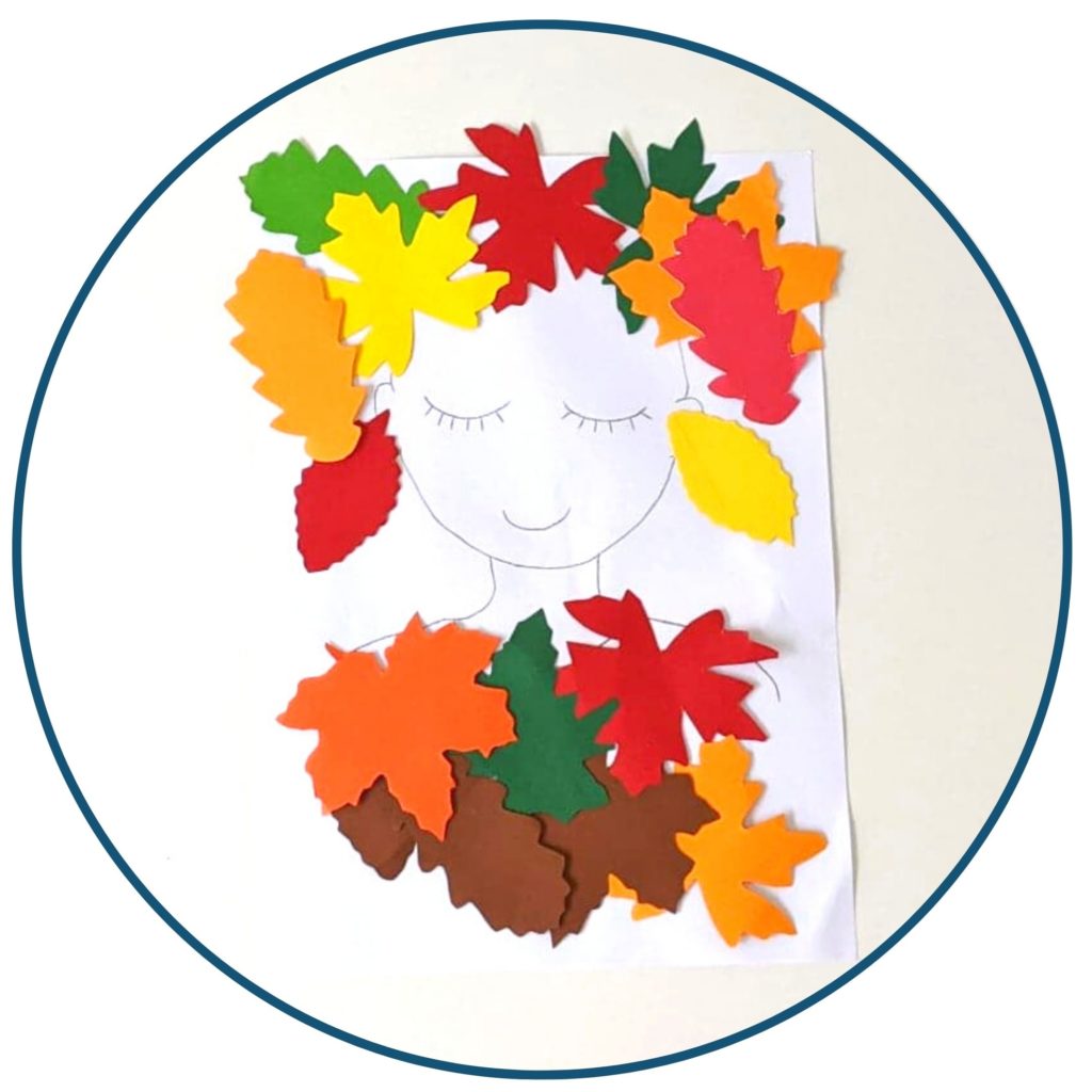 Activité, créative, automne, feuilles, papier coloré, couleurs, scotch double face, motricité fine, idées créatives, amusantes, loisirs créatifs, ateliers créatifs, bricolage, activité enfant