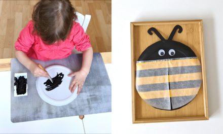 diy l’abeille avec une assiette en carton