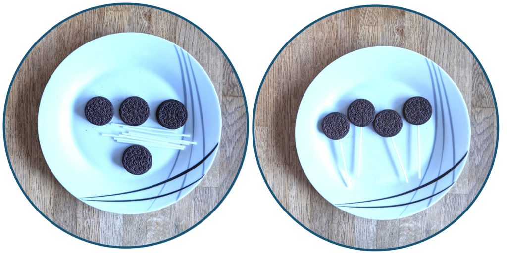 biscuits, Oreos, chocolat blanc, bâtons de sucette, papier bulle, yeux, recette, gourmande, ruche, abeille, papier bulle