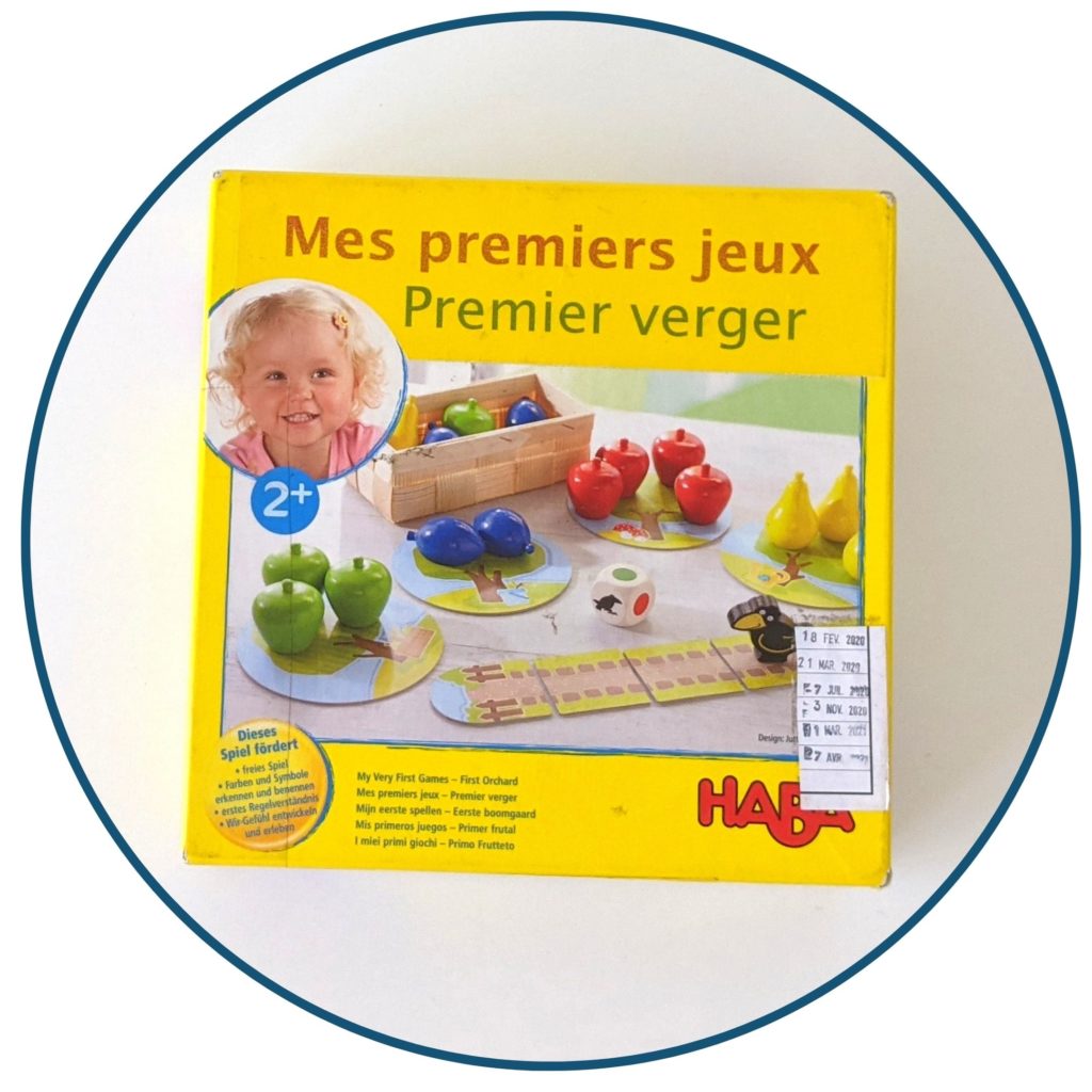 jeux, enfant, jeu de société, jeu en famille, jeu de coopération, jeux haba, s'amuser en famille, jeu 2 ans, jeu en équipe, jeu de plateau, verger, corbeau, s'amuser en famille, mon premier vergé