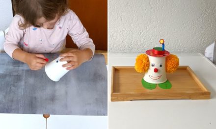 diy petit clown avec de la laine et des gommettes