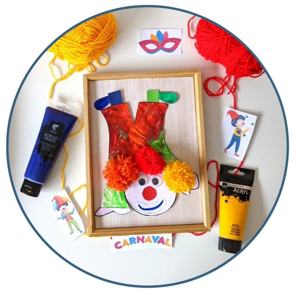 peinture propre clown peinture avec bouchon de liège activité maternelle activité facile 